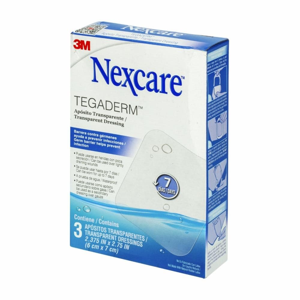 Tegaderm Apósito Transparente Estéril 6x7cm Caja C/3 Pzs.