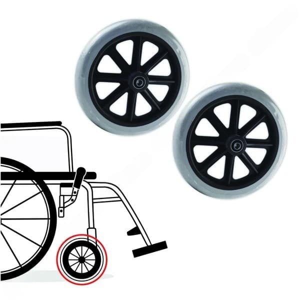 Rueda Delantera 8x1" para Silla de Ruedas C/2 Pzs.