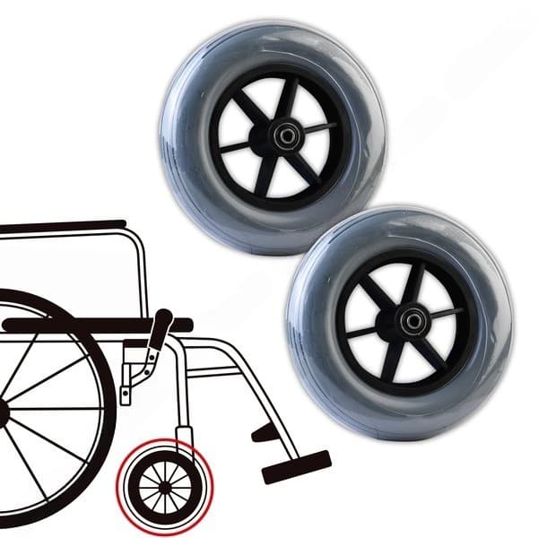 Rueda Delantera 8x2" para Silla de Ruedas C/2 Pzs.
