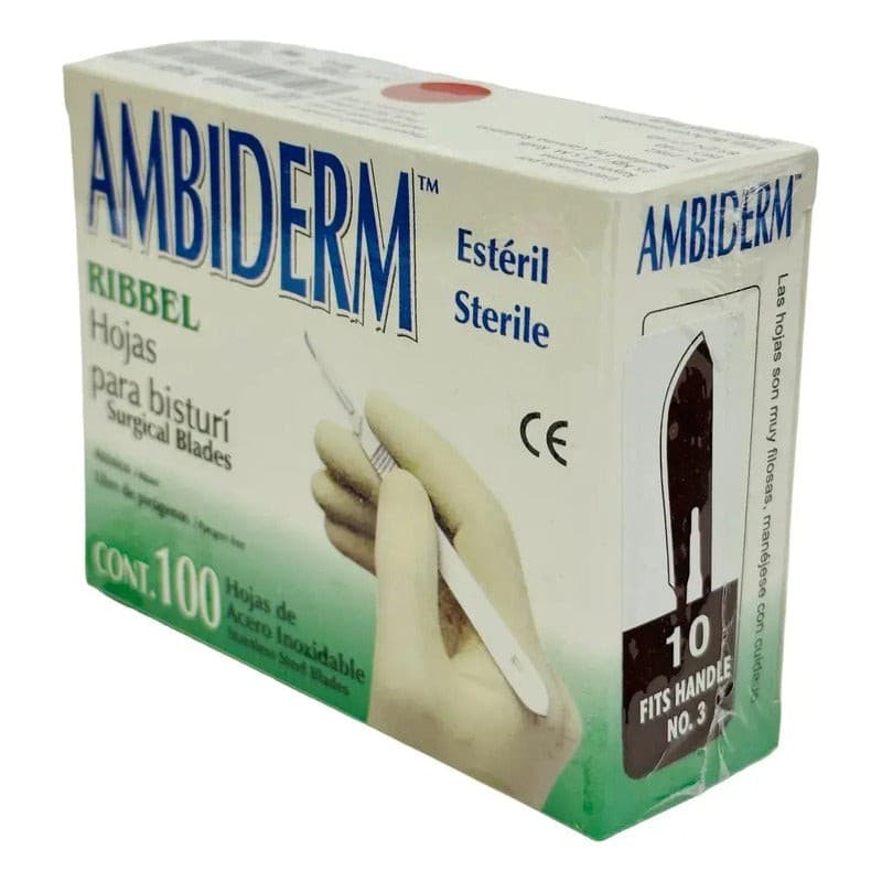 Hoja para Bisturí Acero Inoxidable (ambiderm) No. 10 C/1 Pza.