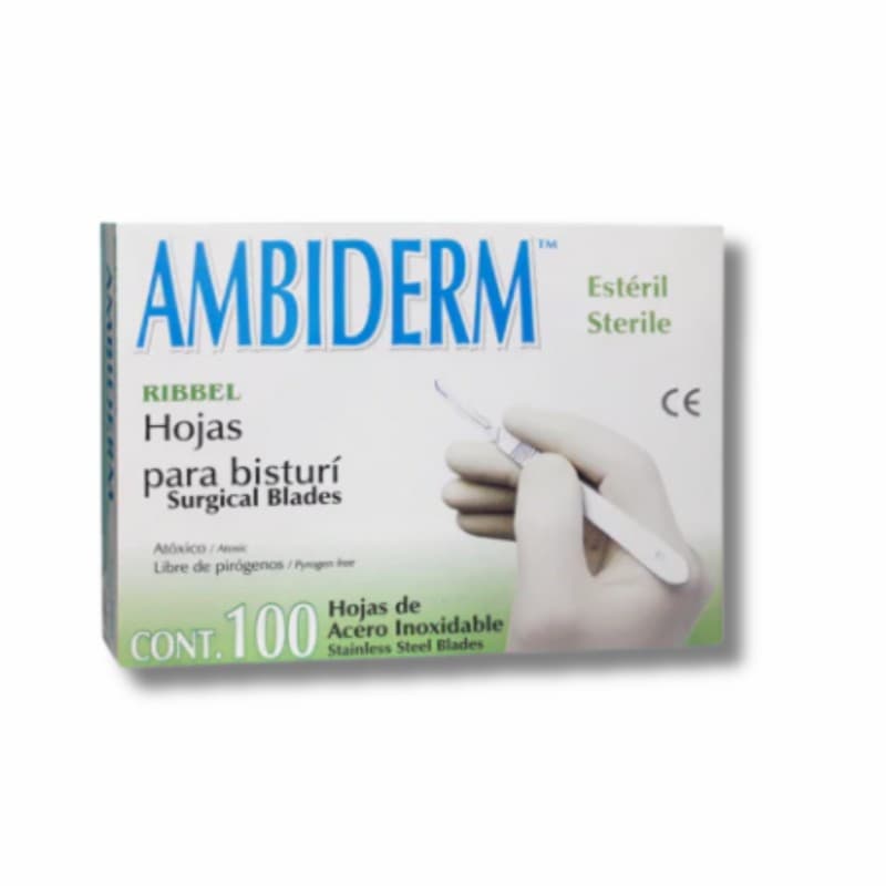 Hoja para Bisturí Acero Inoxidable (ambiderm) No. 12 C/1 Pza.