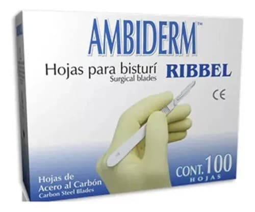 Hoja para Bisturí Acero Al Carbón (ambiderm) No. 15 C/1 Pza.