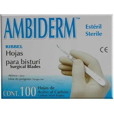 Hoja para Bisturí Acero Al Carbón (ambiderm) No. 23 C/1 Pza.