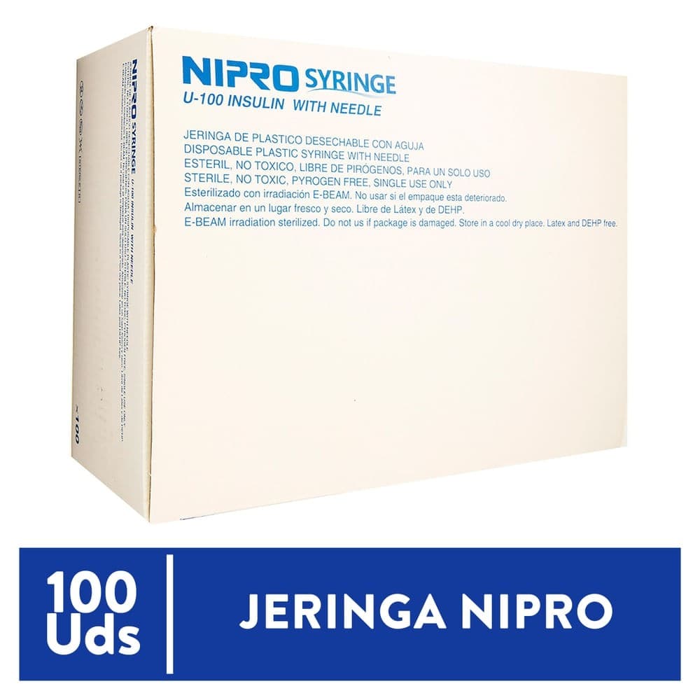 Jeringa 1ml. (nipro) Insulina C/aguja Integrada 30gx13mm. C/1 Pza.