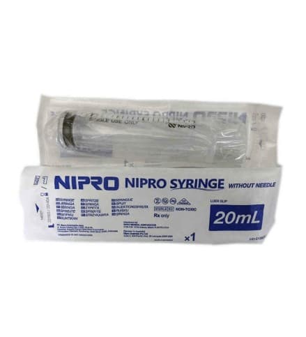 Jeringa 20 Ml. (nipro) Pivote Luer Lock S/aguja C/1 Pza.