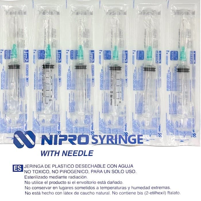 Jeringa 5 Ml. (nipro) C/aguja 21gx32mm. C/1 Pza.