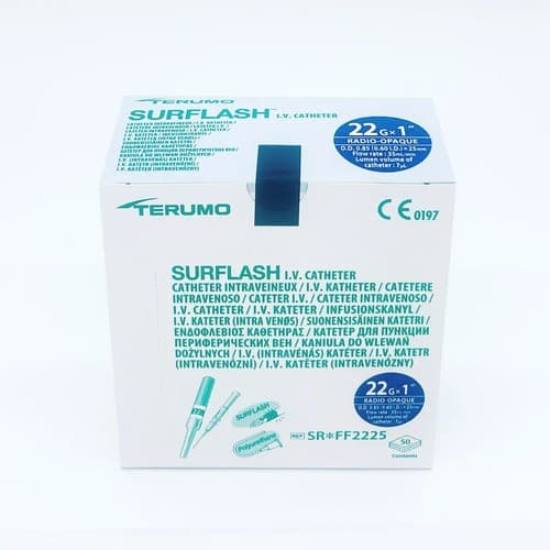 Surflash Catéter Iv Radiopaco 22gx1"(25mm) Azul C/1 Pza.