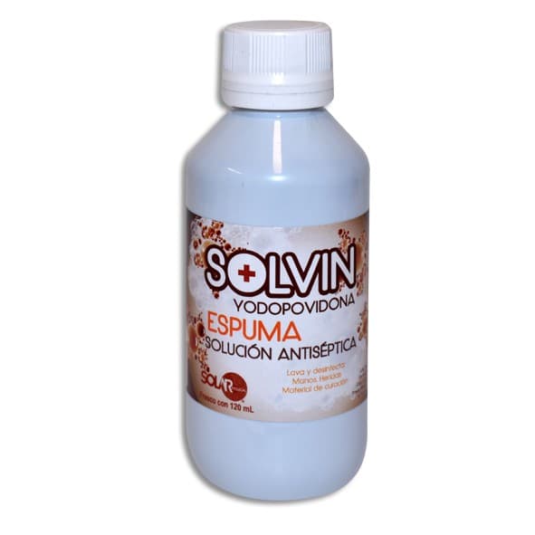 Solvin Solución Antiséptica Espuma Fco. 120 Ml. 8 G/100 Ml.