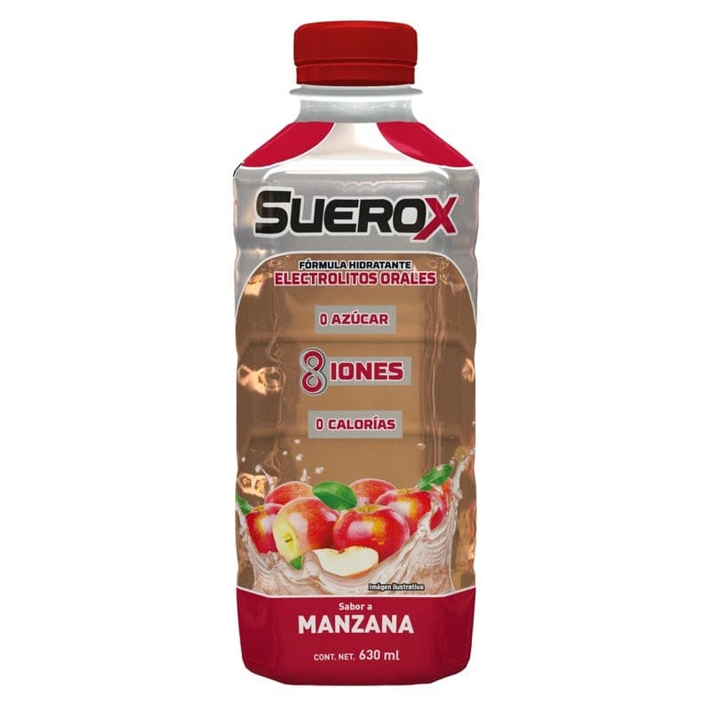 Suerox 8 Iones Bebida Hidratante Sol. Sab. Manzana 630 Ml.