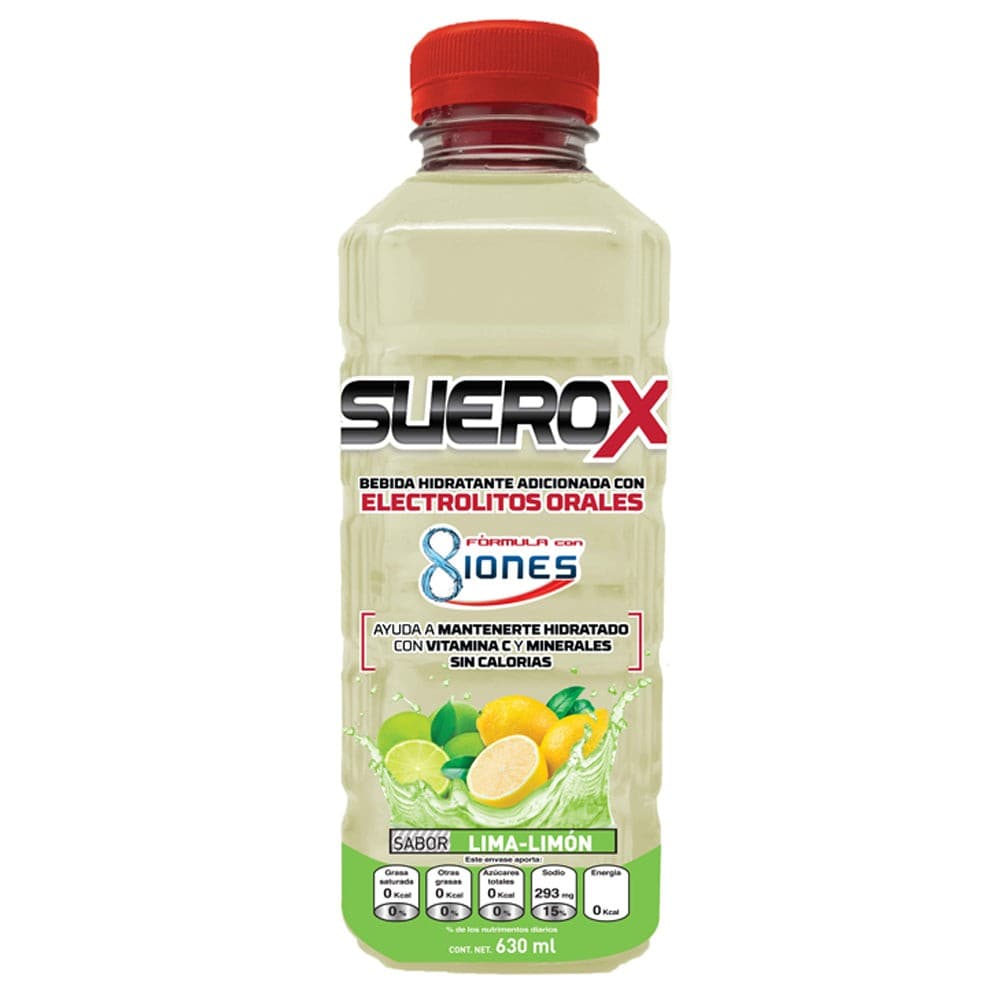 Suerox 8 Iones Bebida Hidratante Sol. Sab. Lima-limón 630 Ml.