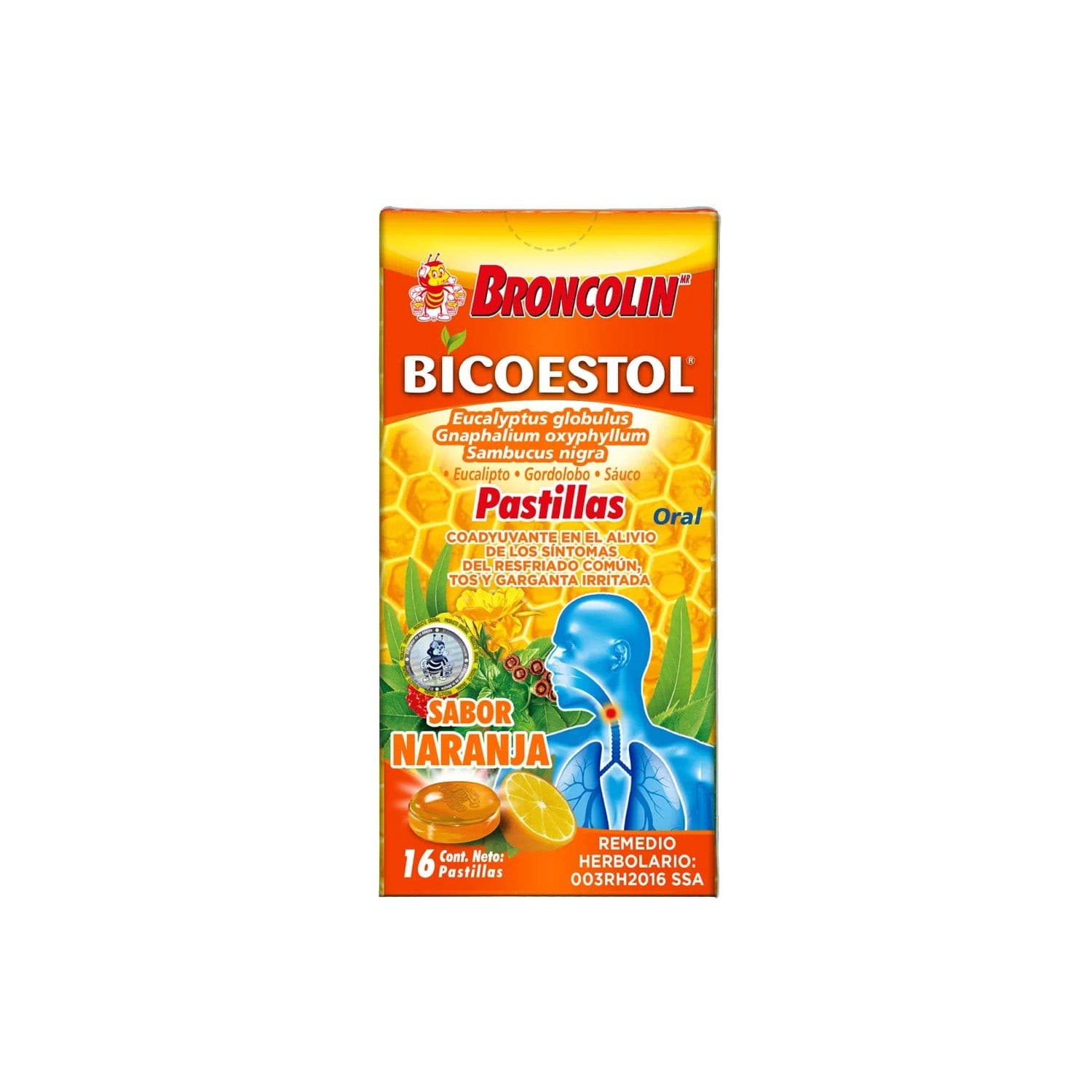Bicoestol Sab. Naranja Cja. C/16 Pastillas 2.5 G.