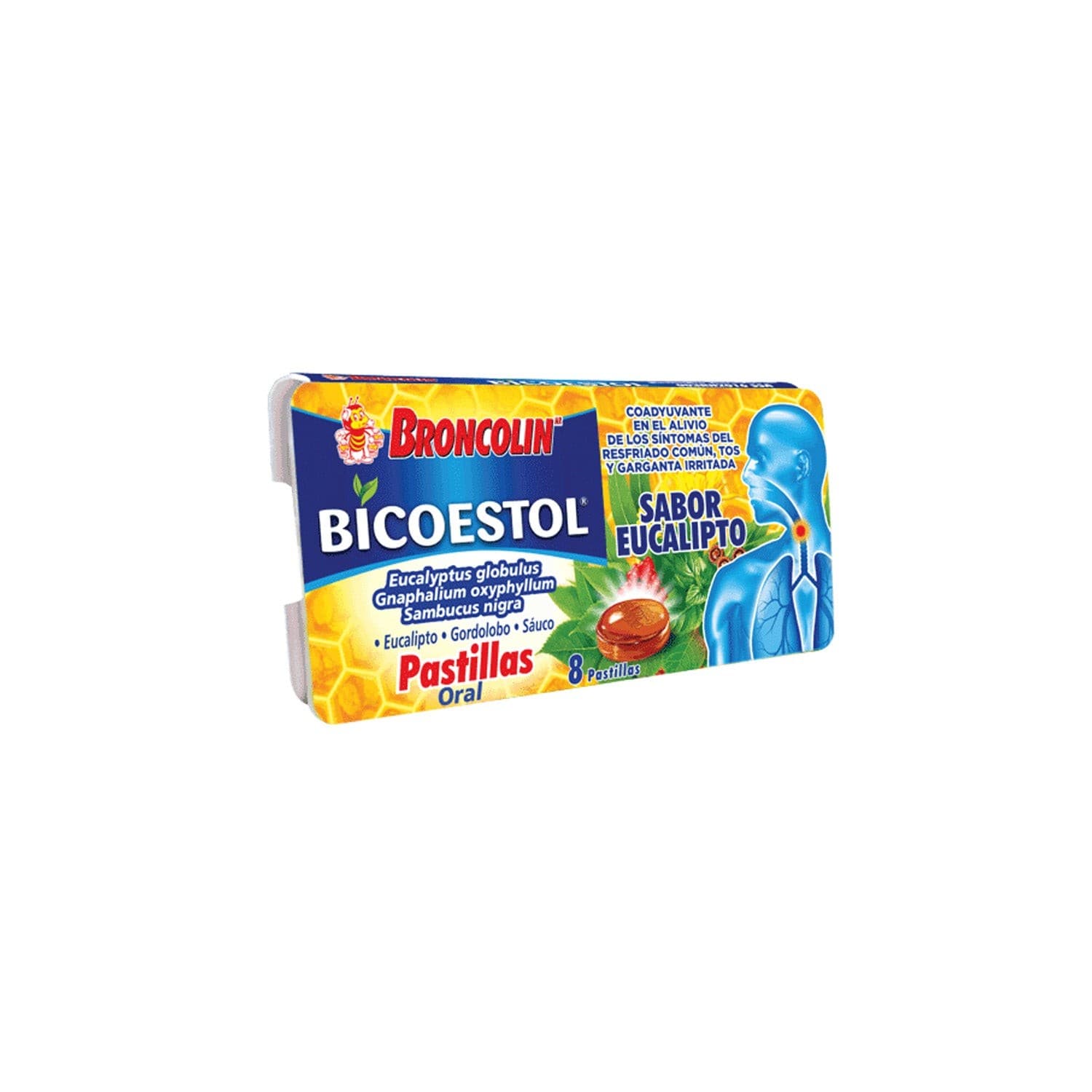 Bicoestol Sab. Eucalipto Exhib. C/12 Carteras C/8 Pastillas 2.5 G.