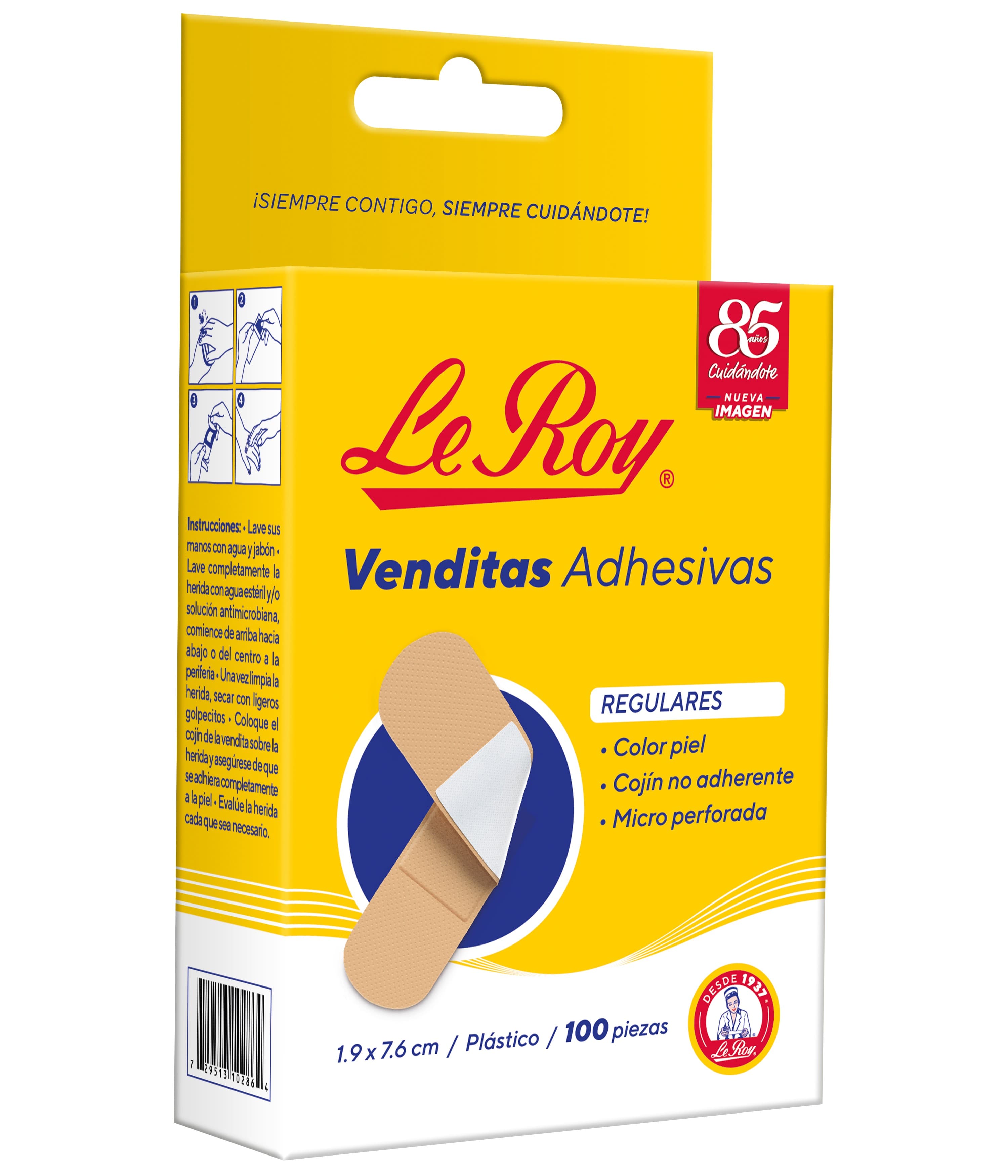 Venditas Adhesivas Plasticas "le Roy" Col. Piel C/100 Pzs.