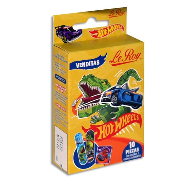 Venditas Adhesivas Multiformas "hot-wheels" (le Roy) Cja. C/10 Pzs.