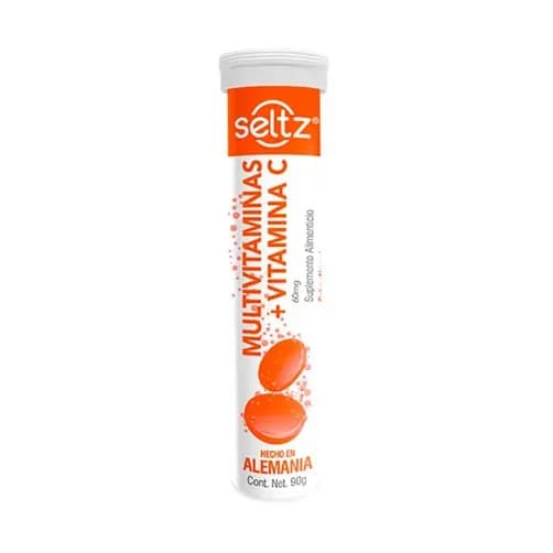 Multivitaminas+vitamina C (seltz) C/20 Tabs. Efervs. Sab. Naranja 4.4 G.