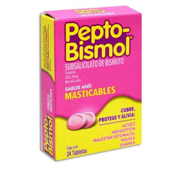 Pepto-bismol Sabor Anís C/24 Tabs. Masticables 262.4 Mg.