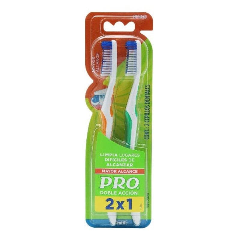 Cepillo Dental (oral-b) Pro Doble Acción Mediano Blister (2 Pack).