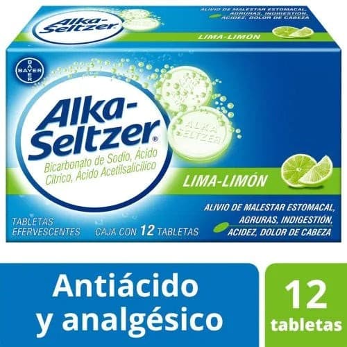 Alka-seltzer C/12 Tabs. Efervs. Sab. Lima-limón 0.325-1.700-1.0 G.
