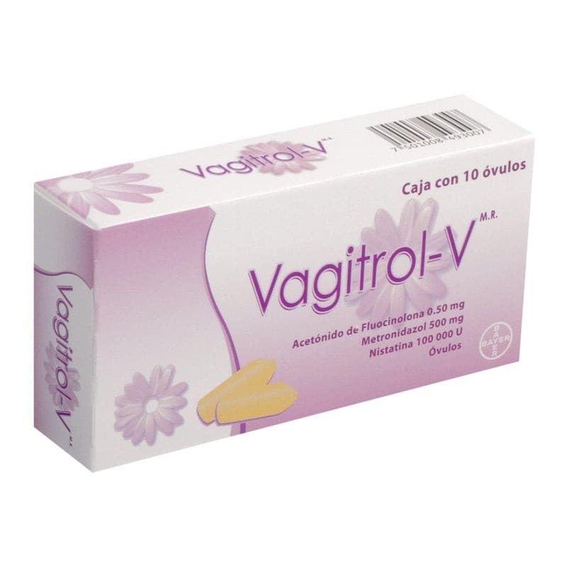 Vagitrol-v C/10 Óvulos. 0.5mg/500mg/100,000u.