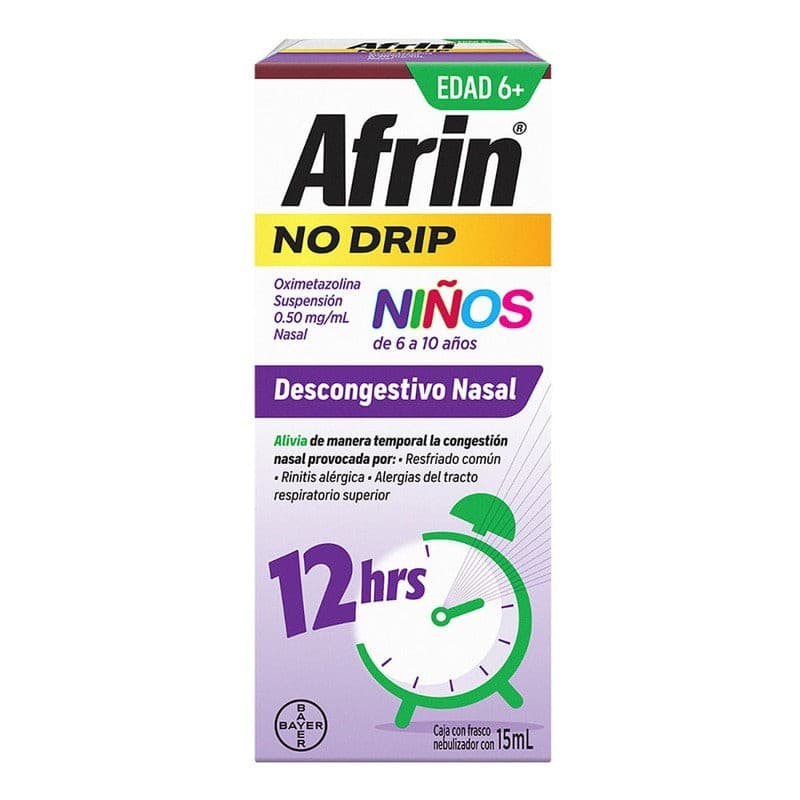 Afrin No Drip Niños 12h Susp. Nasal Fco. Atomizador 15 Ml. 0.50 Mg/1 Ml.