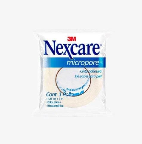 Nexcare Micropore Rollo Col. Blanco A: 1.25cm. (1/2"); L: 5m. Bolsa C/1 Pza.