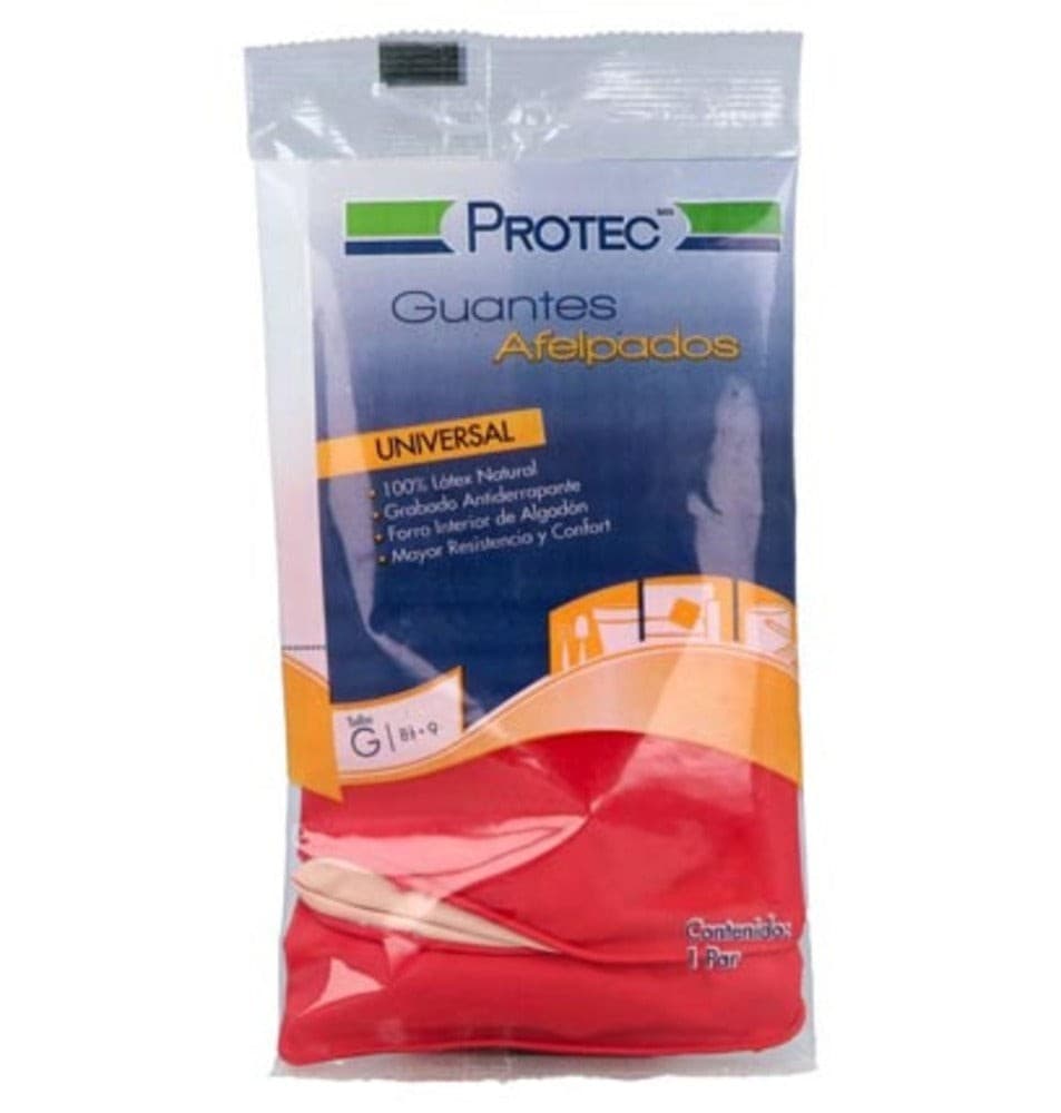 Guantes Afelpados de Látex (protec) Talla G (8 1/2-9) C/1 Par.