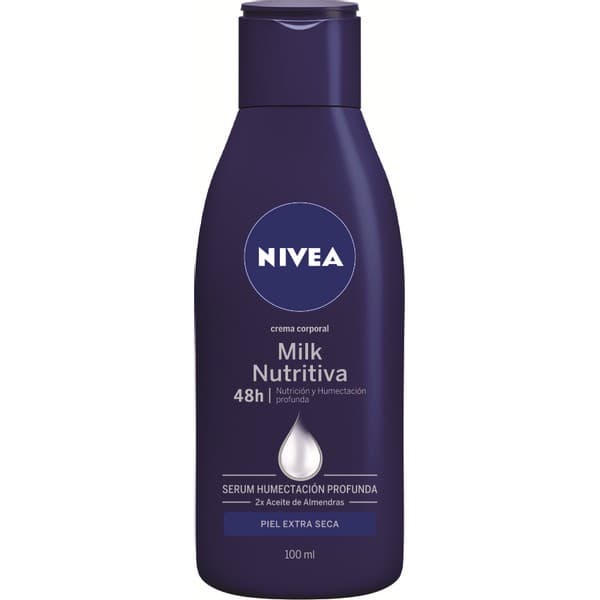 Nivea Milk Nutritiva 72h Crema Corporal Piel Seca/ex-seca 100 Ml.