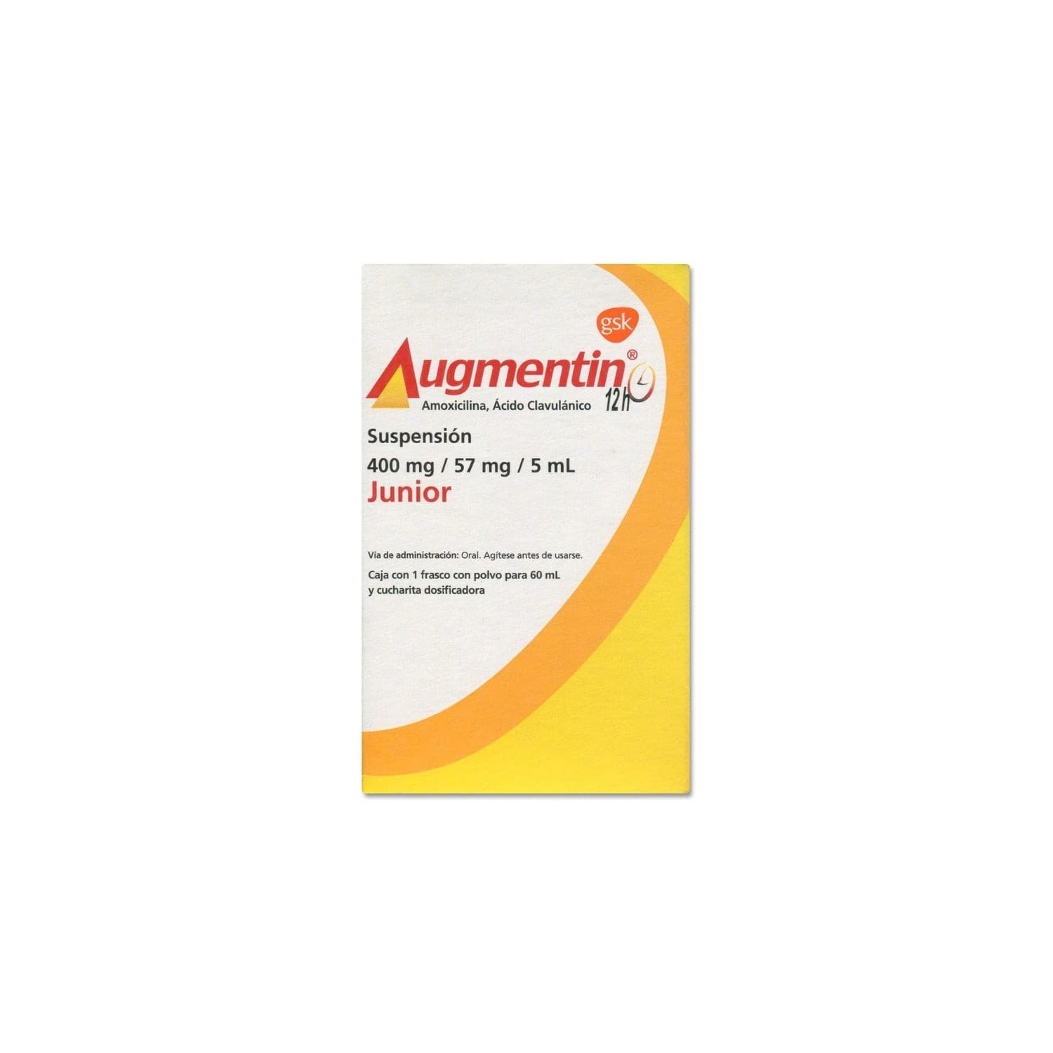 Augmentin 12h Susp. Junior Fco. 60 Ml. 400-57 Mg/5 Ml.