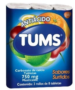 Tums Sabs. Surts. Paq. C/3 Rollos C/8 Tabs. Mast. 750 Mg.