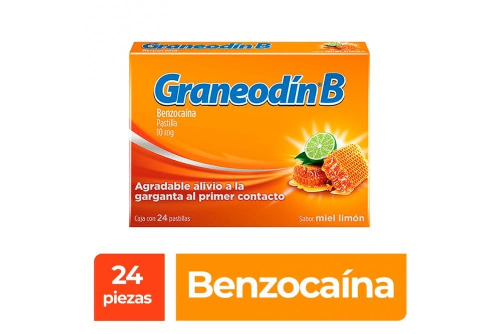 Graneodín B C/24 Pastillas Sab. Miel-limón 10 Mg.