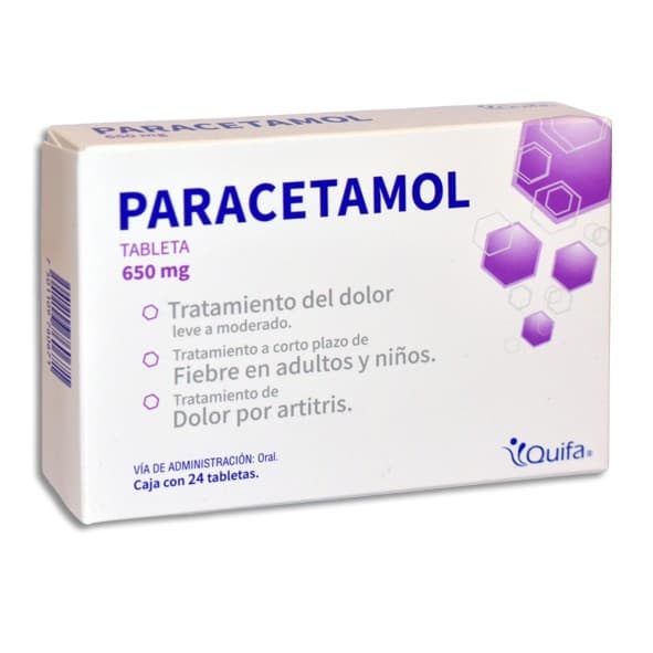Paracetamol (quifa) C/24 Tabs. 650 Mg.
