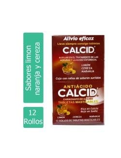 Calcid Sabs. Surts. Exhib. C/12 Rollos C/12 Tabs. Mast. 500 Mg.