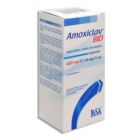 Amoxiclav Bid Susp. Fco. 70 Ml. 400-57.14 Mg/5 Ml.