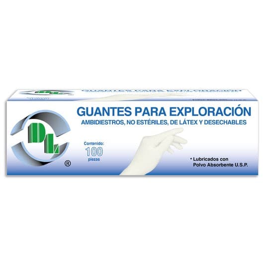 Guante Látex Exploración No Estéril (dl) Chico C/100 Pzs.
