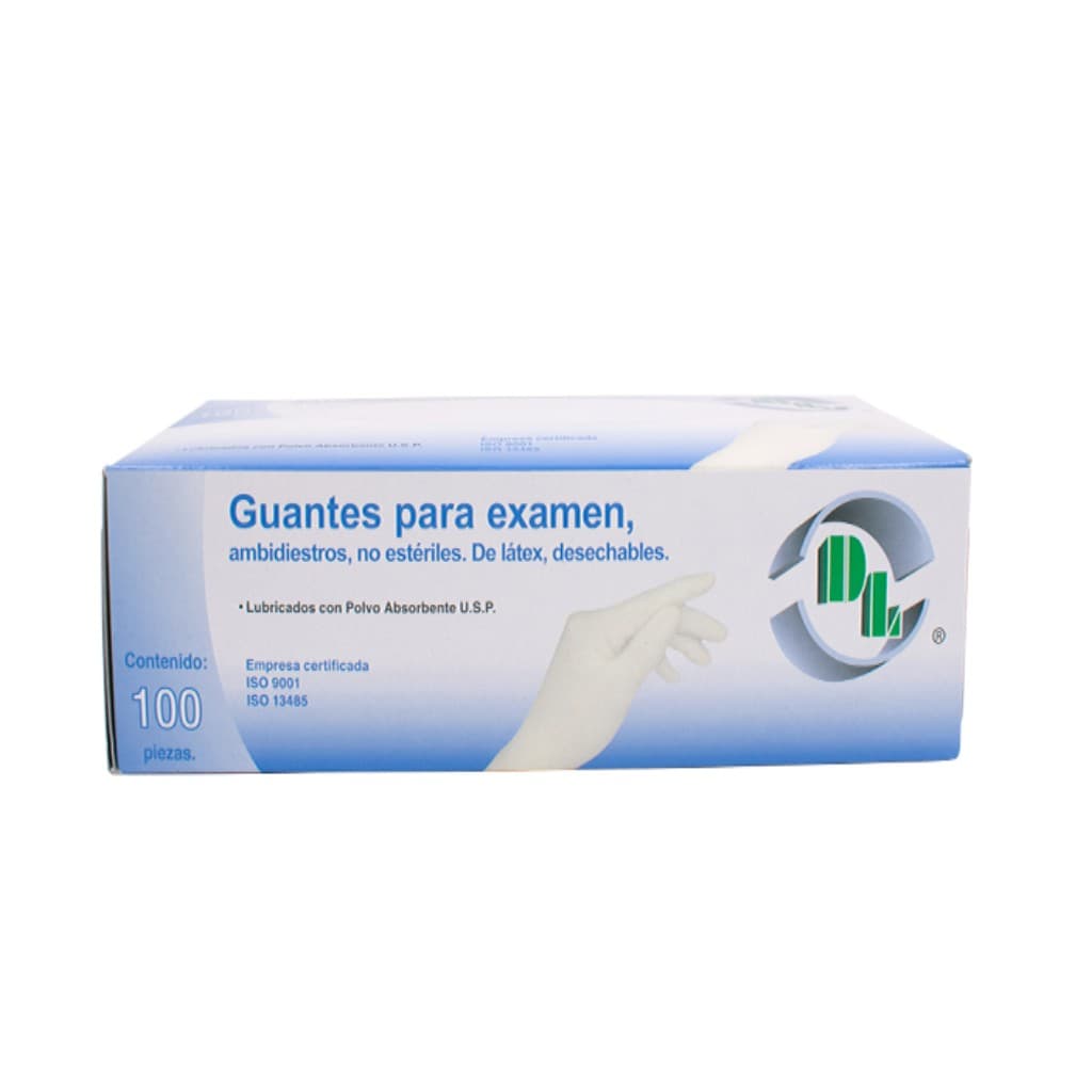 Guante Látex Exploración No Estéril (dl) Gde. C/100 Pzs.