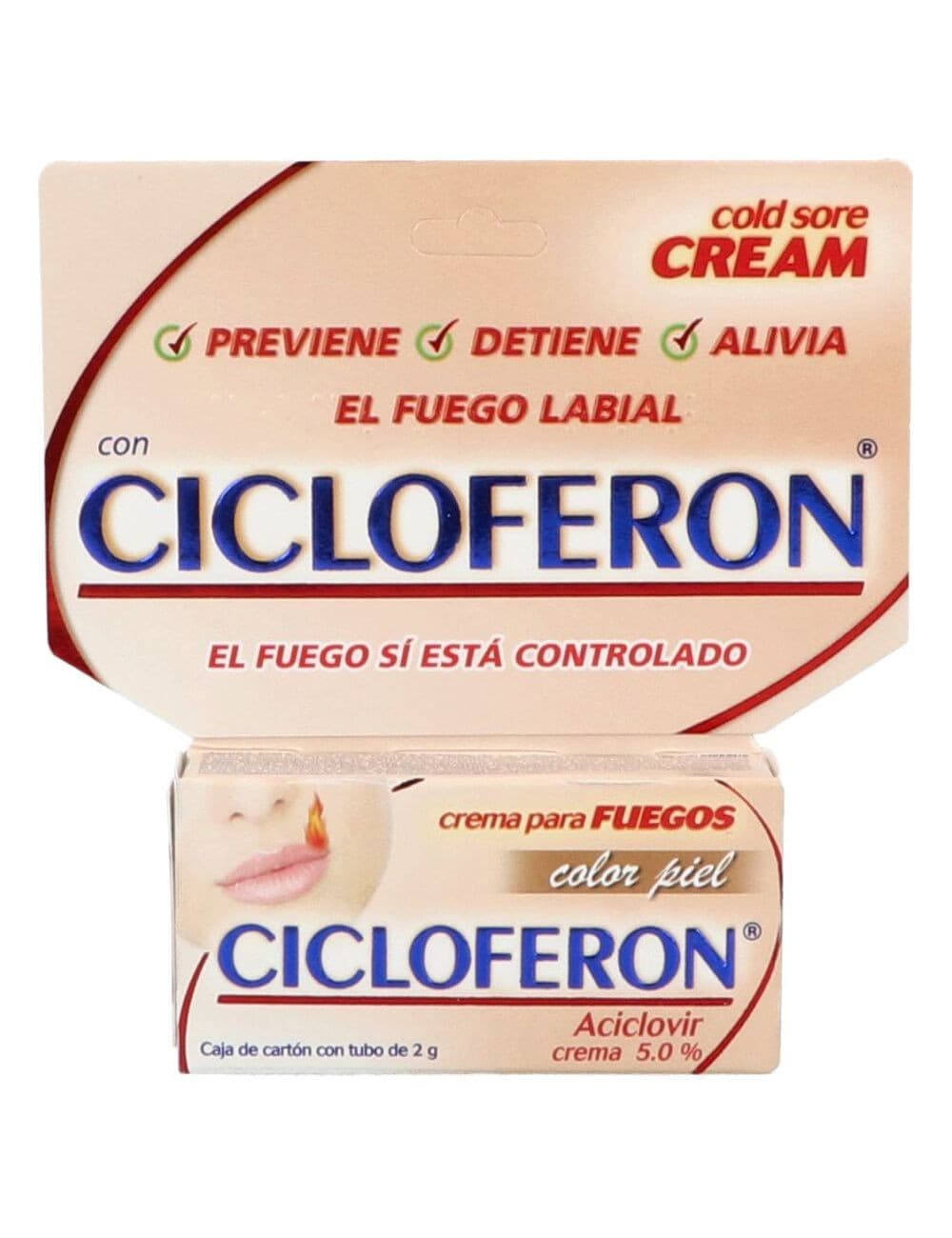 Cicloferon Crema 5.0% Color Piel Tubo C/2 G.