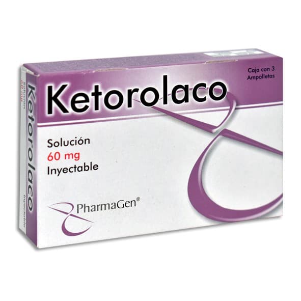 Ketorolaco (pharmagen) Sol. Iny. C/3 Amptas. 60 Mg/2 Ml.