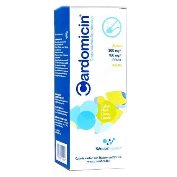 Cardomicin Jbe. Adulto Sab. Miel-lima-limón Fco. 200 Ml. 300-160 Mg/100 Ml.