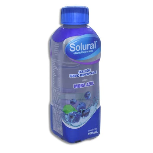 Solural Suero Rehidratante Sabor Mora Azul 500 Ml.