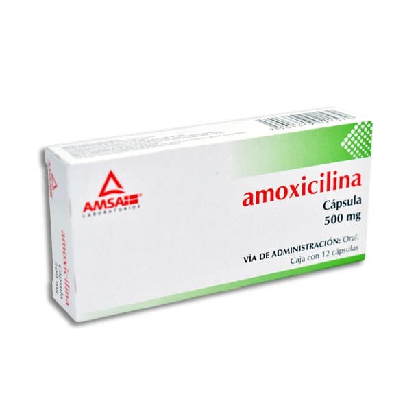 Amoxicilina (amsa) C/12 Caps. 500 Mg.