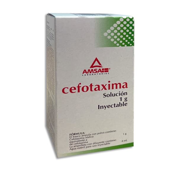 Cefotaxima (amsa) I.v. Sol. Iny. C/1 Fco. Amp. 1 G/4 Ml.