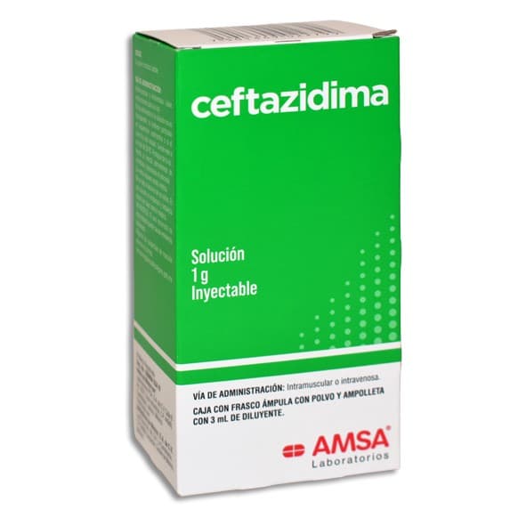 Ceftazidima (amsa) Sol. Iny. Im./iv. C/1 Fco. Amp. 1 G/3 Ml.
