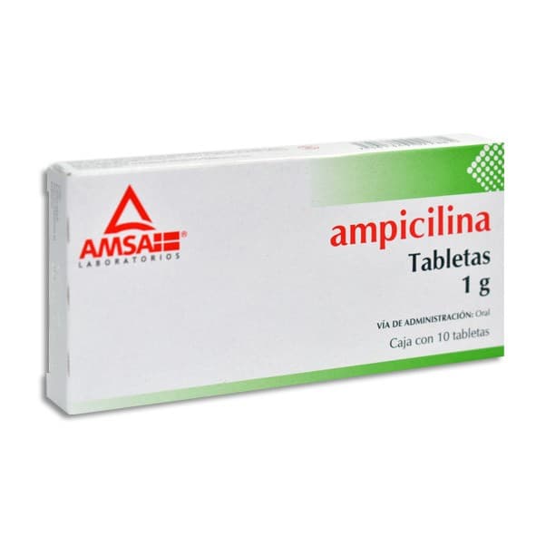 Ampicilina (amsa) C/10 Tabletas 1 G.