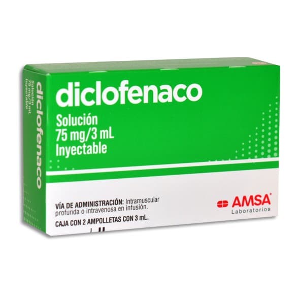 Diclofenaco (amsa) Sol. Iny. C/2 Amptas. 75 Mg/3 Ml.