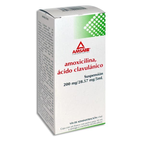 Amoxicilina/ácido Clavulánico (amsa) Susp. Fco. 50 Ml. 200-28.57 Mg/5 Ml.