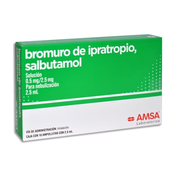 Ipratropio/salbutamol (amsa) Sol. P/nebn. C/10 Amptas. 0.5-2.5 Mg/2.5 Ml.