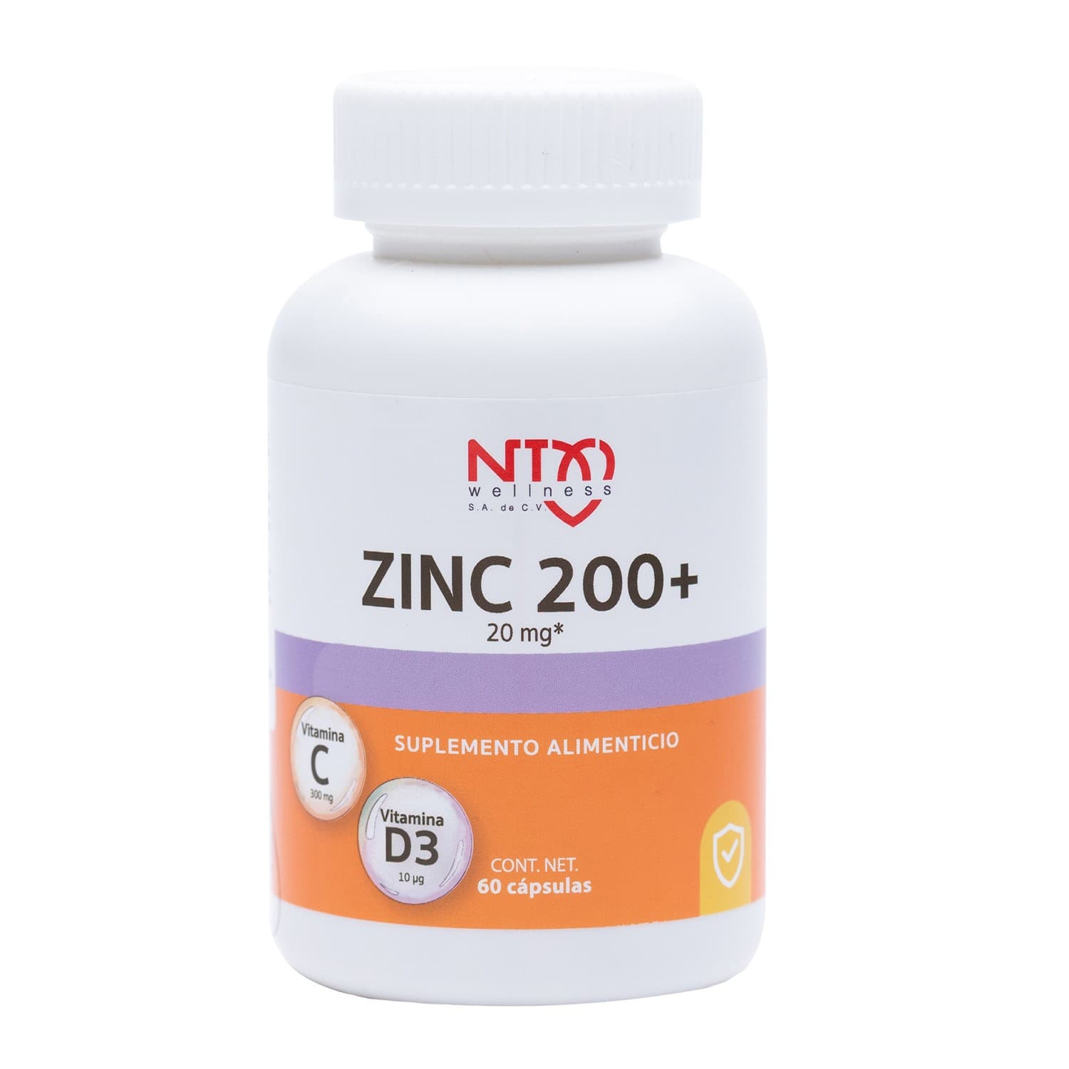Zinc 200+ (wellness) C/60 Caps. 20 Mg.