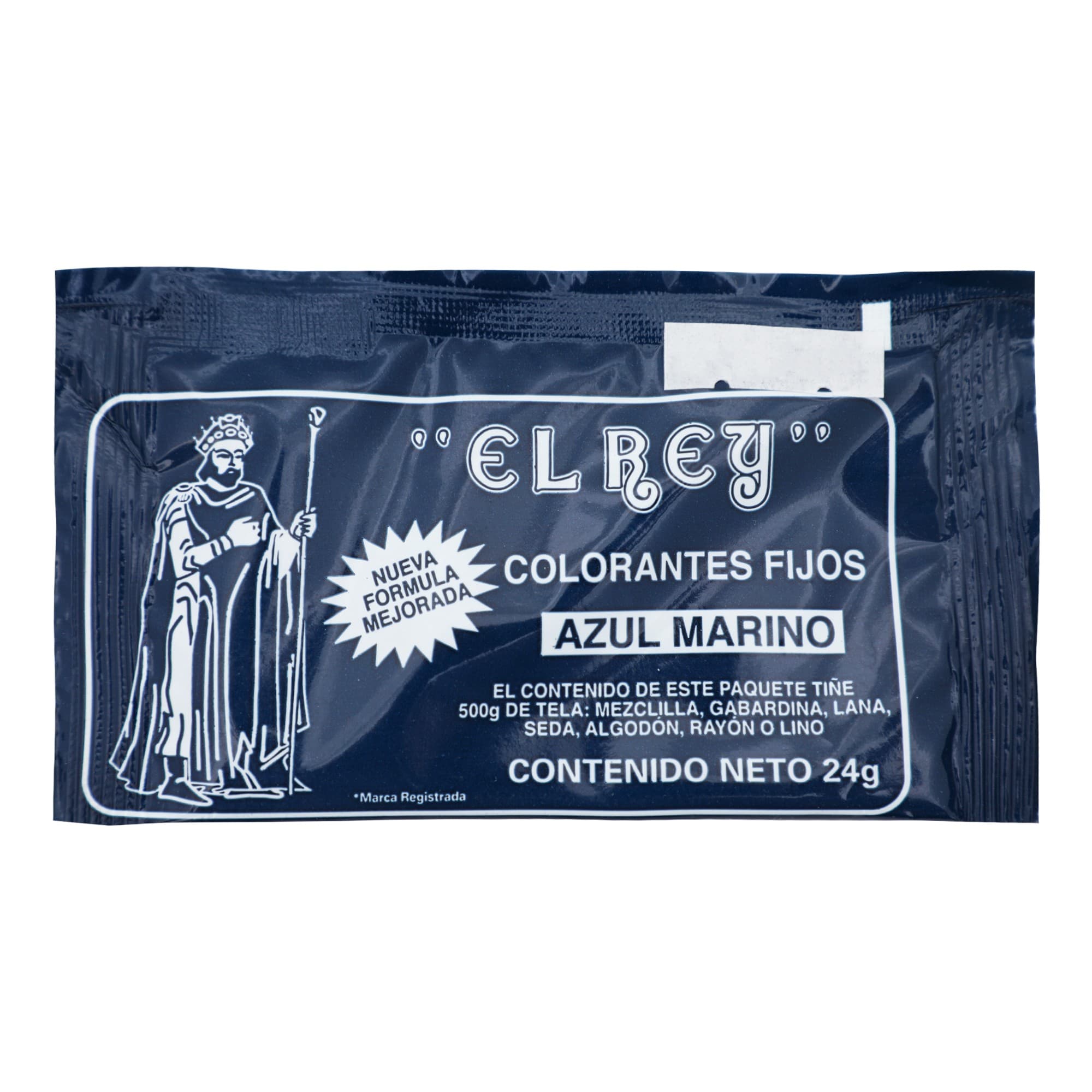 Colorantes Fijos "el Rey" Color Azul Marino Cja. C/12 Sobs. 24 G.