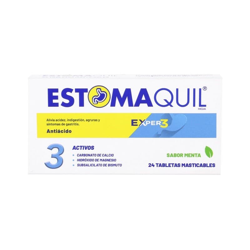 Estomaquil Exper3 Cja. C/24 Tabs. Mast. Sab. Menta 400-250-150 Mg.
