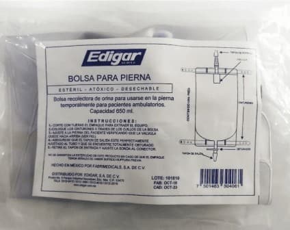 Bolsa para Recolección de Orina P/pierna (edigar) Cap. 650 Ml.